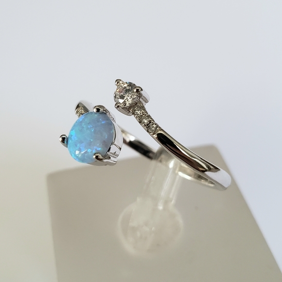 HOST PICK!!! 💙 Sterling Silver Blue Opal Ring - Picture 2 of 8